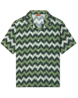 Missoni Camp-collar Printed Jersey Shirt - Green
