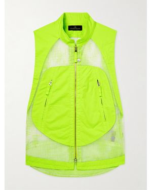 Stone Island Shadow Project Ripstop-Panelled Cotton-Blend Twill Gilet - Green