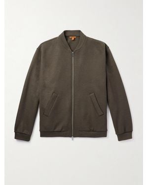 Barena Virgin Wool-Blend Jersey Varsity Jacket - Green