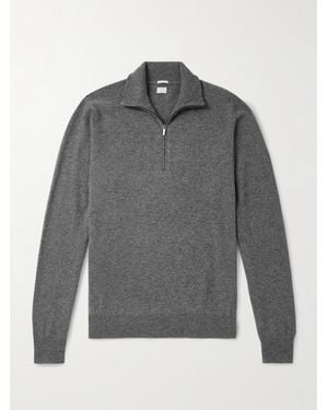 Massimo Alba Lima Cashmere Half-Zip Sweater - Grey
