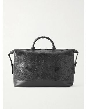 RRL Engraved Leather Weekend Bag - Black