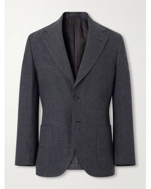 Kaptain Sunshine Woven Wool, Linen And Hemp-Blend Suit Jacket - Black