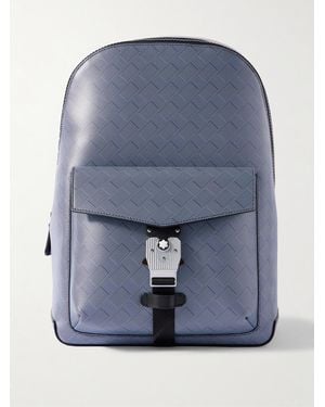 Montblanc Textured-leather Backpack - Blue