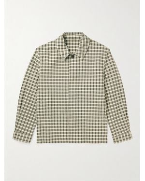 MR P. Checked Cotton Shirt Jacket - Natural