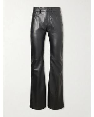 Acne Studios Flared Panelled Leather Trousers - Grey