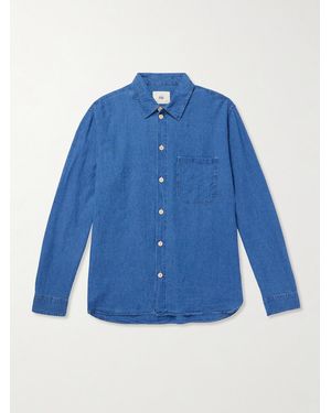 Folk Easy Fit Linen And Cotton-Blend Shirt - Blue