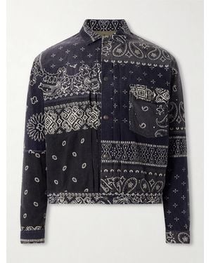 Kapital Reversible Bandana-Print Cotton-Flannel Jacket - Blue