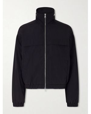 Ami Paris Cropped Logo-Embroidered Shell Jacket - Blue