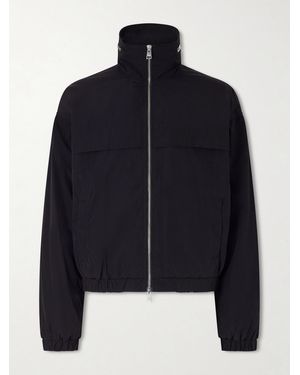 Ami Paris Cropped Logo-Embroidered Shell Jacket - Blue