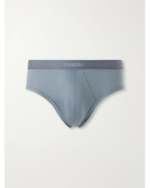 Zimmerli of Switzerland Sea Island Cotton Briefs - Blue