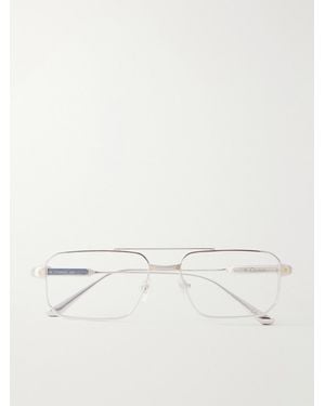 Cartier Santos De Cartier Aviator-Style-Tone Glasses - Natural
