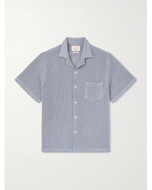 Portuguese Flannel Agora Camp-Collar Cotton-Blend Shirt - Blue