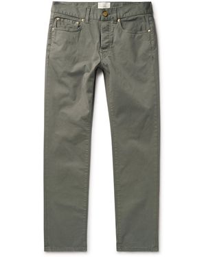 Sid Mashburn Straight-Leg Stretch-Cotton Twill Pants - Gray
