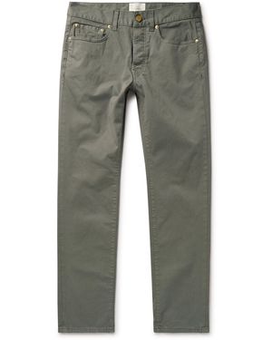 Sid Mashburn Straight-Leg Stretch-Cotton Twill Pants - Gray