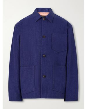 Visvim Baker Textured Wool And Linen-Blend Jacket - Blue