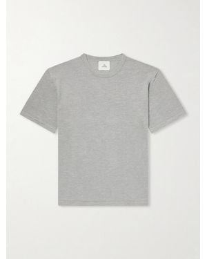 The Elder Statesman Lenny Ribbed Wool, Silk And Linen-Blend T-Shirt - Grey