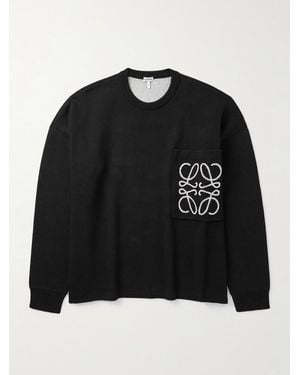 Loewe Anagram Logo-Intarsia Knitted Sweater - Nero