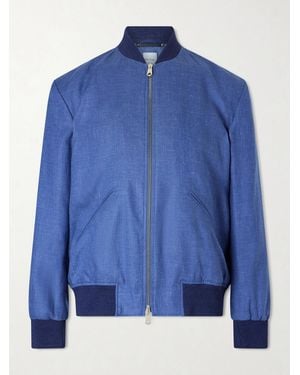 Paul Smith Linen Bomber Jacket - Blue