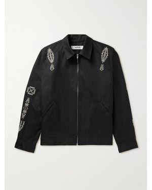 Adish Makhlut Embroidered Cotton-Twill Jacket - Black