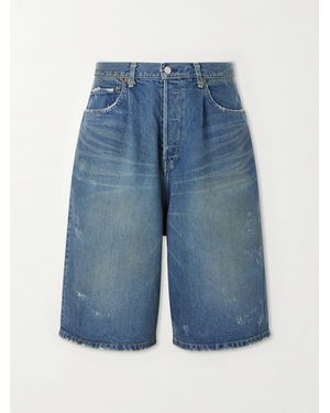 Ssstein Straight-leg Denim Shorts - Blue