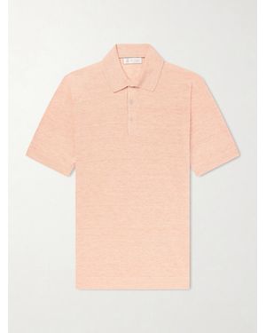Brunello Cucinelli Linen And Cotton-Blend Polo Shirt - Natural