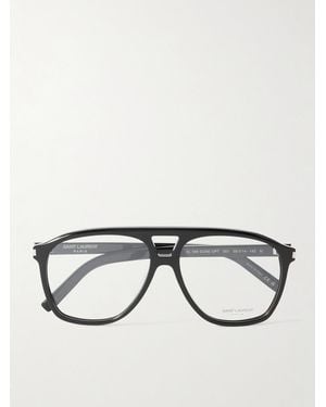 Saint Laurent Aviator-Style Acetate Optical Glasses - Black