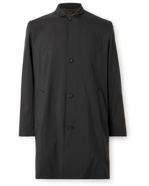 Loro Piana Sebring Windmate Suede-Trimmed Storm System Shell Car Coat - Black