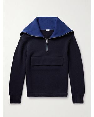 Loewe Wool Half-Zip Jumper - Blue