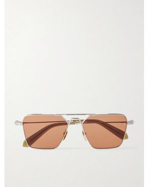 Jacques Marie Mage Nick Fouquet Nellcôte Double-Bridge Aviator-Style-Tone Metal Sunglasses - Pink