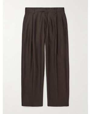 NN07 Kay 1808 Straight-Leg Lenzing Ecovero And Linen-Blend Trousers - Brown