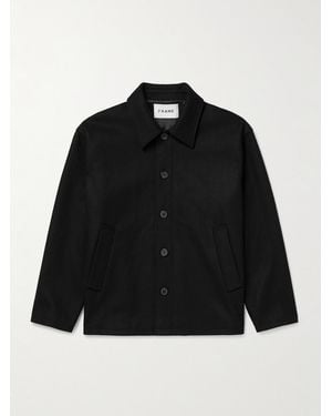 FRAME Wool-Felt Overshirt - Black