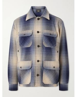 RRL Checked Wool Overshirt - Blue