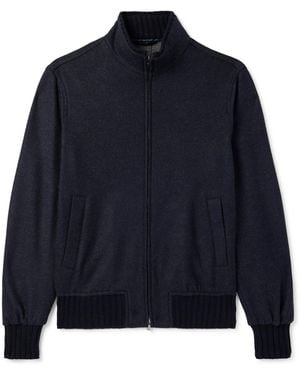 Thom Sweeney Cashmere-Blend Felt Bomber Jacket - Blue