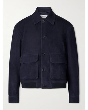 FRAME Suede Blouson Jacket - Blue