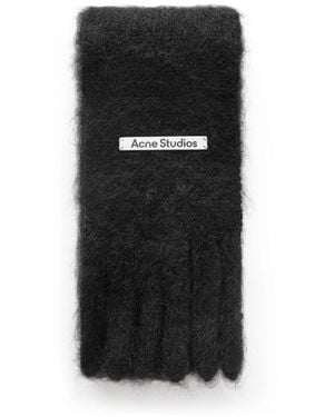 Acne Studios Kinna Skinny Fringed Mohair And Wool-Blend Scarf - Black