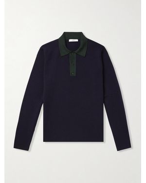 MR P. Merino Wool Polo Shirt - Blue