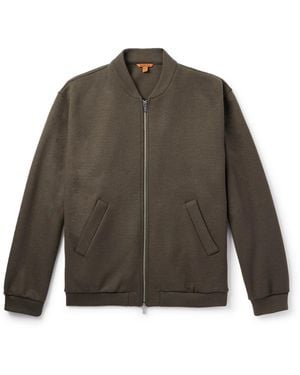 Barena Virgin Wool-Blend Jersey Varsity Jacket - Green