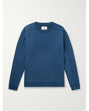 Folk Prism Garment-Dyed Cotton-Jersey Sweatshirt - Blue