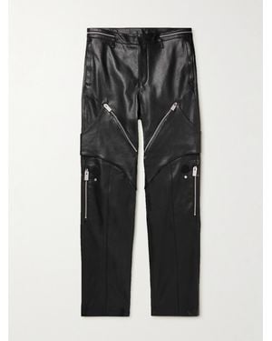 Moncler Genius Alyx Straight-Leg Panelled Zip-Embellished Leather Trousers - Black