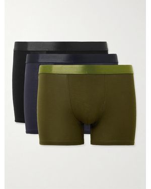 CDLP Three-Pack Stretch-Tencel Lyocell Boxer Briefs - Green