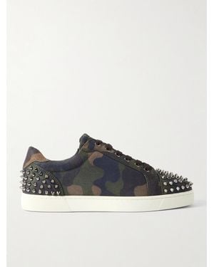 Christian Louboutin Seavaste 2 Sneakers aus Canvas mit Camouflage-Print und Nieten - Blau