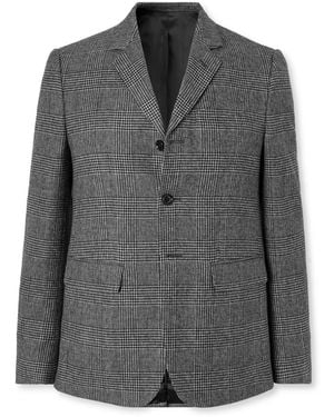 Celine Prince Of Wales Checked Wool Blazer - Gray