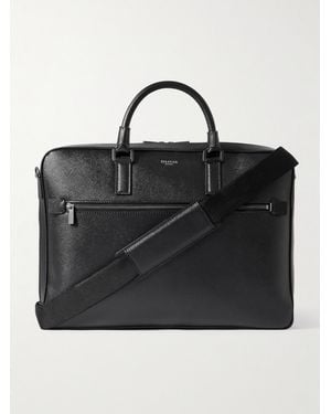 Serapian Evoluzione Cross-Grain Leather Briefcase - Black