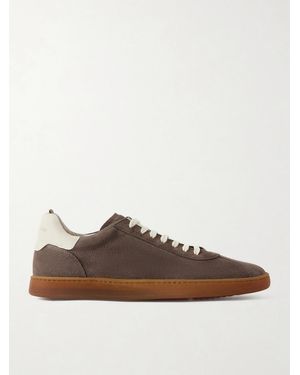 Officine Creative Gimnasio 001 Leather-trimmed Suede Trainers - Brown
