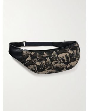 master-piece Nowartt Digital Zoo Leather-Trimmed Jacquard Messenger Bag - Black