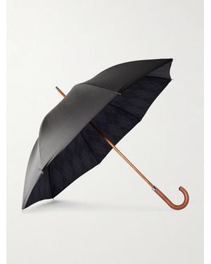Kingsman London Undercover Argylle Wood-Handle Umbrella - Black