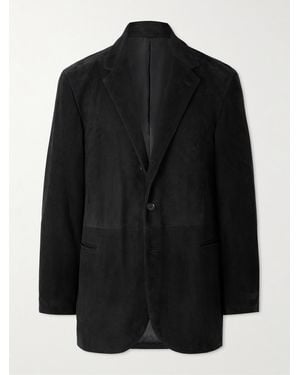 A.PRESSE Suede Blazer - Black