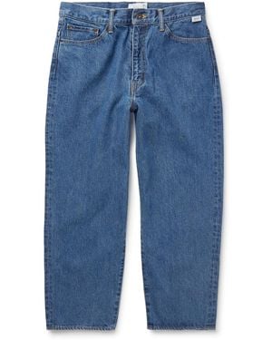 WTAPS Barrel-Leg Embroidered Jeans - Blue
