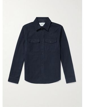 MR P. Organic Cotton-Blend Moleskin Overshirt - Blu