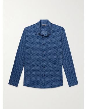 Vilebrequin Caracal Printed Organic Cotton-Voile Shirt - Blue